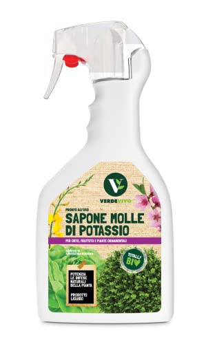 VerdeVivo Sapone Molle di Potassio 100% Naturale, Spray Pronto all'uso per Orto, Frutta e piante...