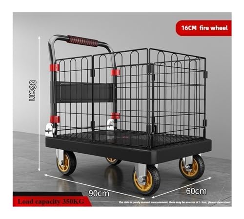 Carrito plegable de mano 4 ruedas 90x60cm miniatura 2