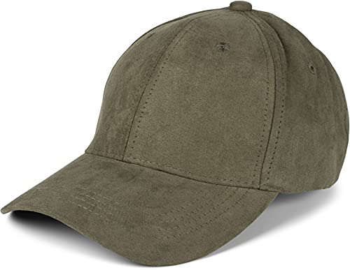 styleBREAKER Casquette 6 Panneaux en Velours, Imitation Daim, Casquette de Baseball, réglable, Unisexe 04023049, Couleur:Olive