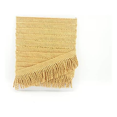 Bullion Fringe Tassel Trim, 6.5cm Wide Fringing for Curtain, Sofa, Craft & Decoration by Mnj Trimmings (Gold 4.5 metres) Cover