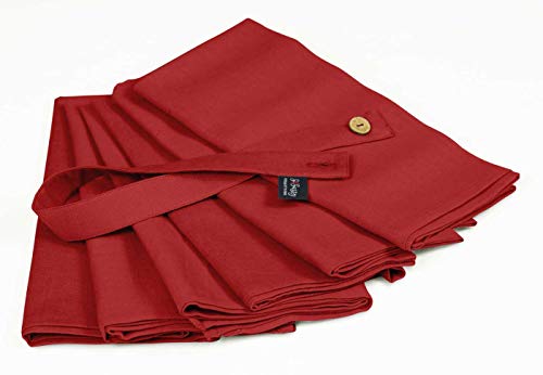 S4Sassy Red Solid Home Decor Tea Party Table Linen Solid Washable Napkins 12 Pcs Set, 18 x 18 - Image 2