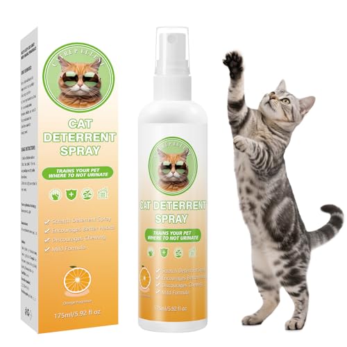 Moodyin Cat Repellent Spray(5.92 fl oz), Natural Formula for Urine Marking & Scratch Deterrent Spray, Safe for Furniture & Plants, Effective Indoor and Outdoor Training Aid