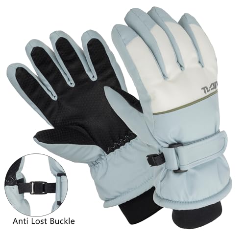 Image of Kids Ski Gloves Winter Warm Glove Outdoor Thermal Snow Finger Mittens for Boys Girls 5-10 Years