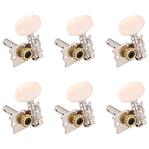 6PCS Acoustic Guitar Unit Knob Special Guitar Tuning Pegs Retro Guitar Tuning Keys Guitar String Roll Head for Home Studio (Silver) Musical Acessories