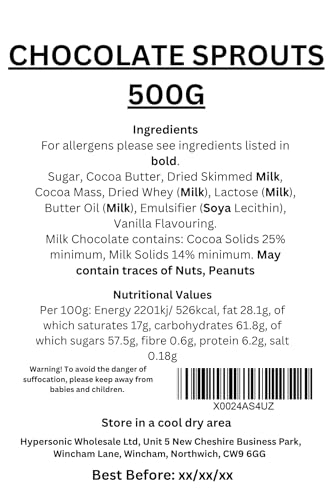 Milk Chocolate Sprouts 500g - Foil Wrapped Christmas Chocolate Balls - 18mm Solid Chocolate Brussel Sprouts For Festive Table Decorations or Stocking Fillers - Lynton - Image 7