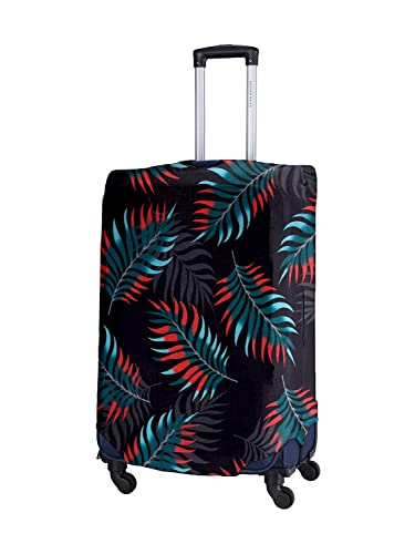 Image of Cortina Leaf Design Travel Suitcase Eco-Friendly Cover | Small | Fits 18-22 Inch Luggage | Polyester-Spandex | 55cm (20 inches) | Luggage Protectors | Anti Scratch /Dust | Pack of 1 | Green