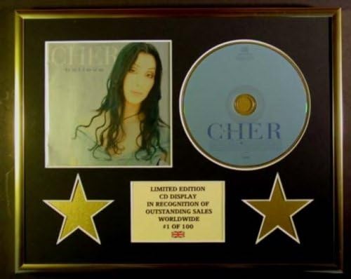 CHER/CD DISPLAY/LIMITED EDITION/COA/BELIEVE, 30L x 24W cm