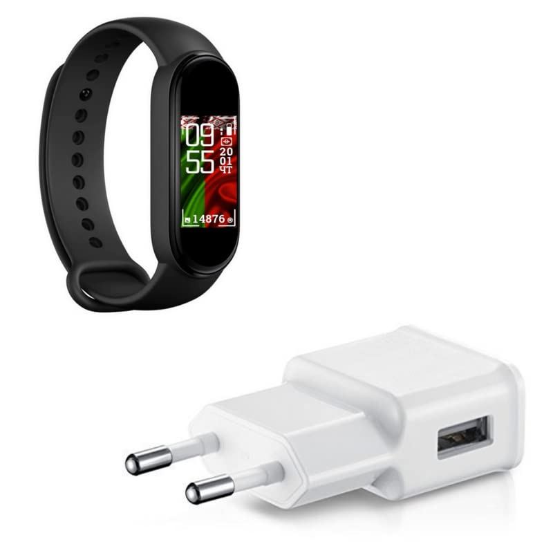 Lapras Combo Pack of 2 Items - M8 Smart Watch Activity Tracker Band with Many Features Like Steps Counter, Calorie Counter, 2Amp (12 Year Warranty)