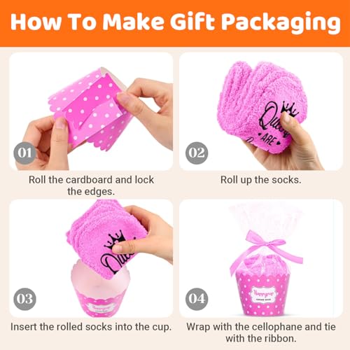 Image of HAPPYPOP Birthday Gifts Ideas for Women - January February March Birthday Socks in Pink