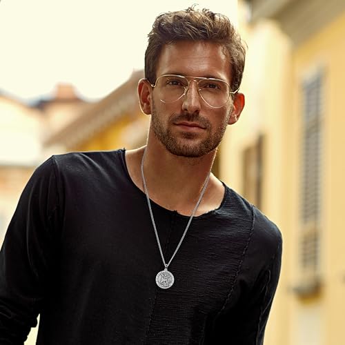 Sterling Silver St. Michael Archangel Amulet Pendant – Men’s Protective Charm Against Evil – Catholic Religious Jewelry oxidized Vintage style3