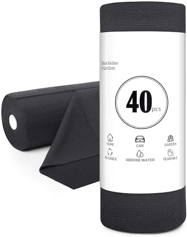 Rollos de Paños de Microfibra 40 Unidades, 30x30cm Paños Reutiliz...