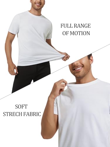 Mens T-Shirts Multi Pack Crewneck Cotton Tee Short Sleeve Classic Pullover Basic Summer Tops2