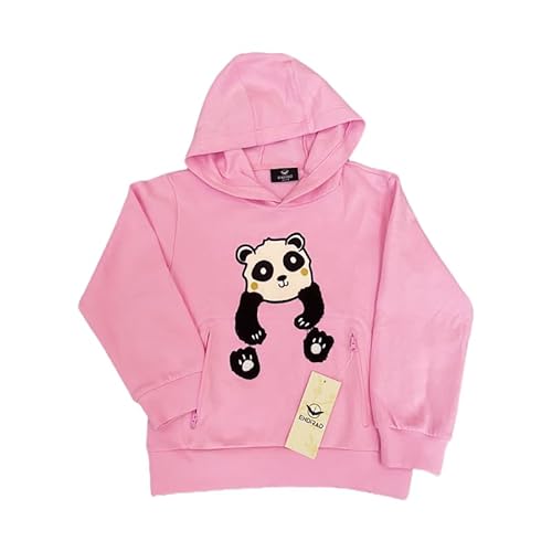 Endirad Pullover Hoodie Sweatshirts For Boys Girls,Unisex Kids Long Sleeve Fleece Hooded Sweatshirt,Hoodies With Zip Kangaroo Pocket Pink #TOP5