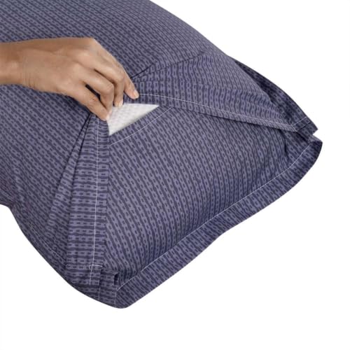 Image of Wakefit 100% Cotton Pillow Cover Set of 2 | 200 TC Soft & Breathable Pillow Cases | Standard Size 18 x 27 Inch | Skin Friendly, Durable & Gentle Machine Washable | Ross Blue