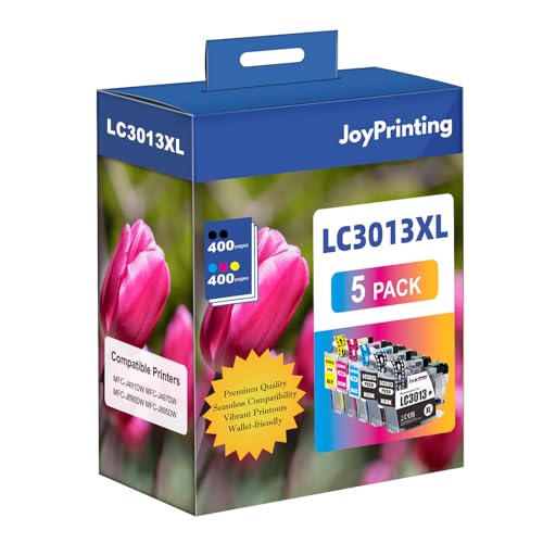 JoyPrinting Compatible Brother LC3011 LC-3011 3011 Ink Cartridges for Brother MFC-J491DW MFC-J497DW MFC-J690DW MFC-J895DW Printer, 5-Pack (2 Black, 1 Cyan, 1 Magenta, 1 Yellow)