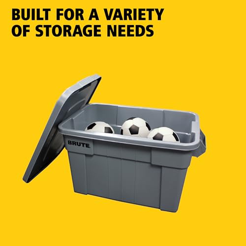 Rubbermaid Commercial Products Brute Tote Storage Container with Lids-Included 20-Gallon Gray Rugged/Reusable Boxes for Moving/Storing in Garage/Basement/Attic/Jobsite/Truck/Camping 2 Pack by Rubbermaid Commercial Products - Image 4