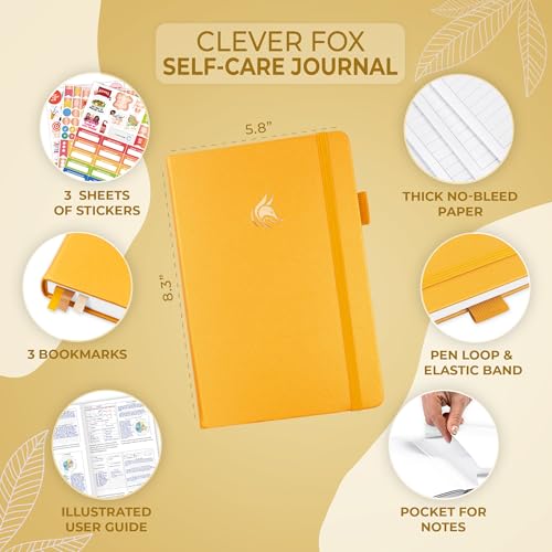Clever Fox Self-Care Journal – Daily Reflection Notebook – Mental Health & Personal Development Planner, Meditation & Mood Log, A5 (Amber Yellow) - Image 5
