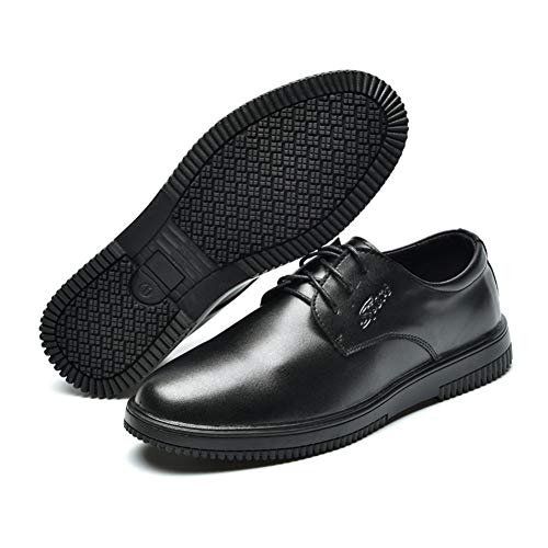 Zapato Cocina Antideslizante Hombre Cuero Comodos Transpirables Trabajo Calzado de Seguridad Mocasín de Hosteleria Cover