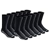 Dickies Men’s Dri-tech Original Moisture Control Crew Socks, Available in M-xxl (6, 12, 18 Pairs)