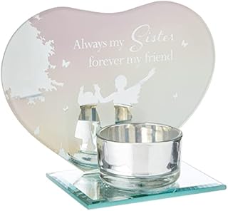 Reflections Sister Tea Light Holder Always my Sister Forever My Friend from The Heart, pink