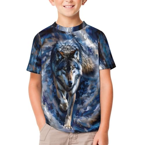 Boys Girls Kids T Shirt Cat Print Tees Animal Graphic Clothes Short Sleeve Tees