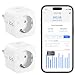 Produktbild Meross Smart Steckdose mit Strommessung 16A, Bluetooth WLAN Steckdose mit Zeitschaltuhr, Sprach- und Fernsteuerung, Stromzähler für Balkonkraftwerk, Funktioniert mit Alexa, Google Home, 2 Stück