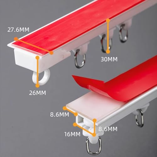 Solution peu encombrante avec ce rail à rideau de 200 cm sans trou