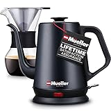 Mueller Coffee Serving Set Electric Gooseneck Kettle with Pour Over Drip Set Coffee Maker, Stainless Steel Coffee Servers Kettle & Tea Kettle, Matte