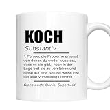 Koch Definition Tasse – Lustiges Geschenk für Köche & Gastronomie – Kaffee Becher mit Spruch – Geschenkidee für Küche, Restaurant & Kollegen