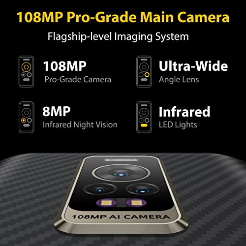 Ulefone Armor 17 Pro Rugged Cell Phone 4G, Helio G99 13+256GB, 108MP Pro Camera, 120Hz Display, 66W Quick Charge, Work with Magnetic Accessories, Android 12 Unlocked Smartphone, 2.4/5G WiFi 6, Black
