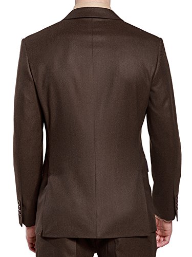 Hbdesign Men's 3 Piece 2 Button Notch Lapel Trim Fit Golf Tux Brown 56R #TOP2