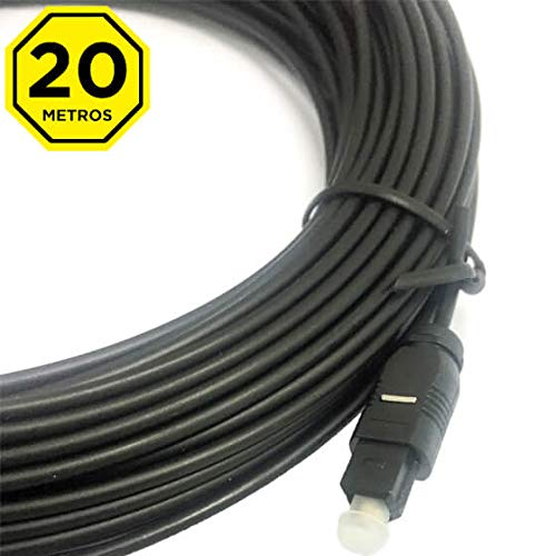 CABO DIGITAL ÓPTICO TOSLINK DE 20,00 METROS PVC PRETO OD 1 mm