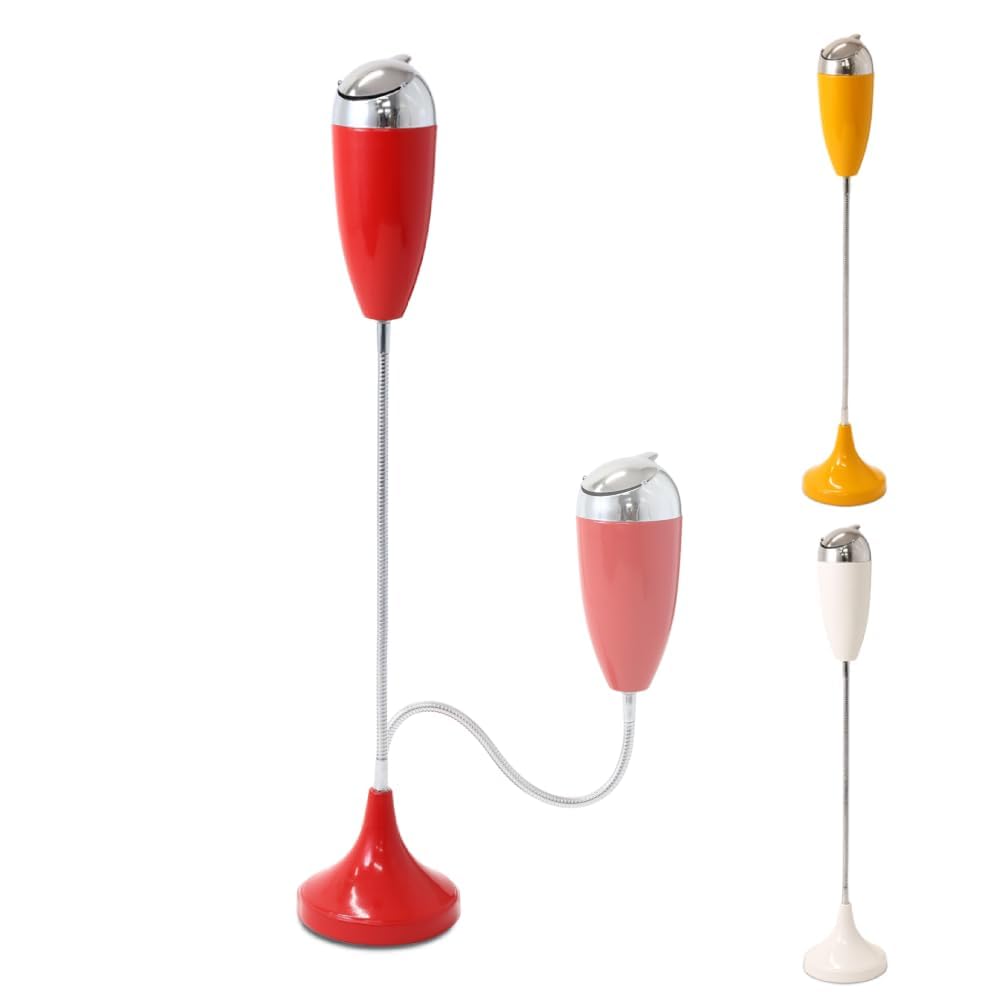 Japard Outdoor Ashtray with Lid - Adjustable Smoking Stand for Outside Patio with Shaft Funny Design Indoor Cigarette Ash Tray Butt Disposal Windproof Gift Men (Red, 5.9x5.9x29.5)