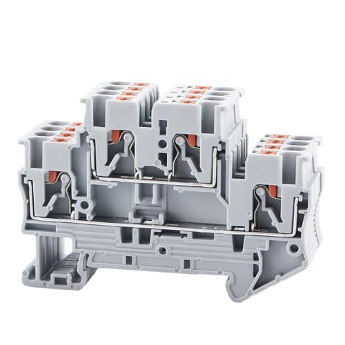Bornier rail DIN PTTB-2.5 double niveau orange pour armoire électrique x10 - 3