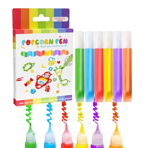 Generico Rotuladores para niños | Juego de colorear de 6 colores con efecto 3D burbujas – Artísticos lavables para decorar cerámica, metal, madera y superficies múltiples
