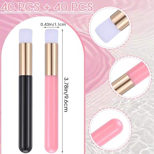 80 Pieces Lash Shampoo Brushes Eyelash Extensions Nose Pore Deep Cleaning Tool Cleanser Brush Peel Off Blackhead Removing Tool Facial Makeup Bath Lash Washing Brush - Thumbnail 2