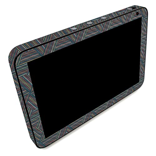 Image of MightySkins Carbon Fiber Skin Compatible with Amazon Echo Show 8 (Gen 2) - Triangle Stripes | Protective, Durable Textured Carbon Fiber Finish | Easy to Apply