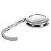 Produktbild achilles Handtaschenhalter, Taschenhalter aus Metall zusammenklappbar, Taschenhaken, Klappbarer Handtaschen-Haken mit Magnet, Praktischer Taschenaufhänger für den Tisch, Rund, 43 x 9 mm (Silber)