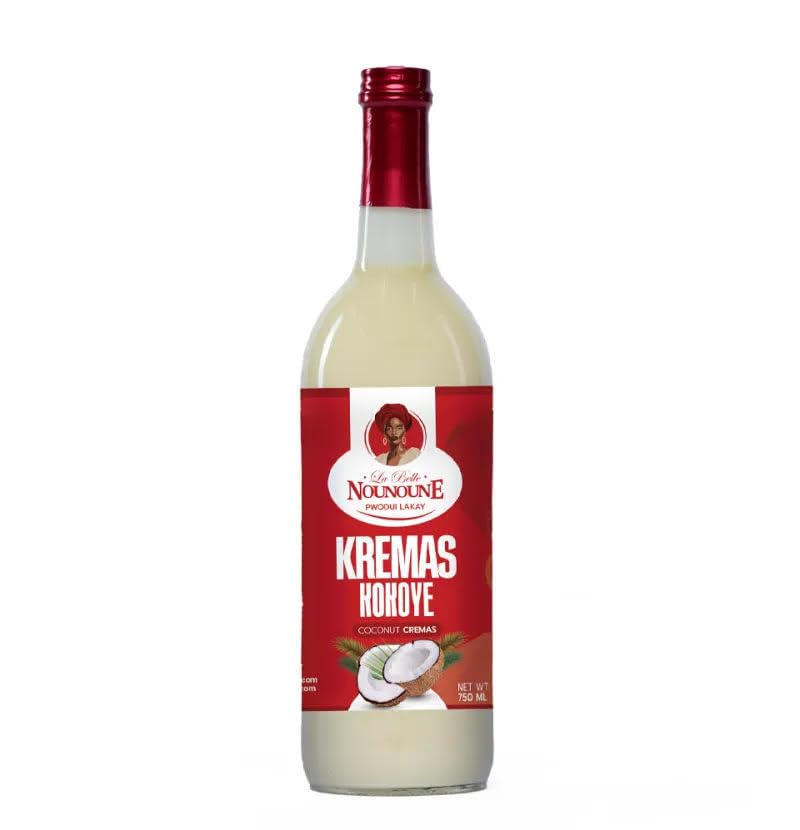 La Belle Nounoune Haitian Kremas, Best Haitian drinks. Caribbean drinks. Haitian Cremas. Best Haitian drinks, Fresh Coconut & Nutmeg, 750 ml