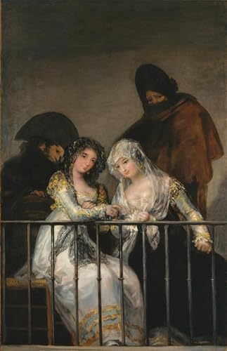 Impression d'affiches Goya Majas sur un balcon, grand portrait 60x90