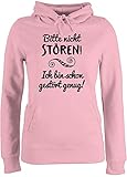 Sprüche Statement mit Spruch - Bitte Nicht stören! - L - Hellrosa - Damen Pullover sprüche Bitte Nicht stören - JH001F - Damen Hoodie und Kapuzenpullover für Frauen