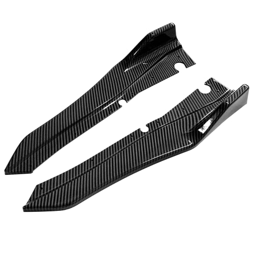 FREEMOTOR802 Compatible with 2018-2023 Infiniti Q50 Rear Apron, Carbon Fiber Print PP Polypropylene Rear Bumper Lip Splitter Diffuser Canards Pair - Thumbnail 3