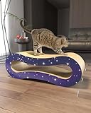 TIMHAKA Cat Scratcher Lounge, 2 in 1 Cat Scratching Board, Cardboard Bed, Extra Large Corrugated Cat Scratching Pad with Catnip, Premium Scratch Textures Design with Double-Sided Usability, One Free