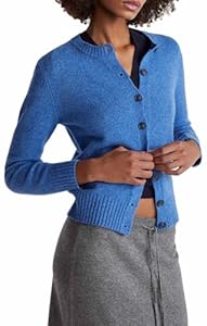 United Colors of Benetton Damen Maglia Coreana M/L 103me500l Strickjacke, blau, S