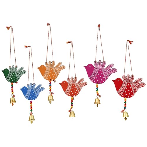 Image of Handmade 6 Birds wall Hanging for Home Decor Garden Balcony Festival Decorative Wall Hanging Home Decoration Item (Pack of 1 Set)