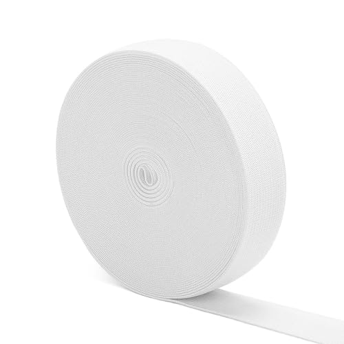 Sewing Elastic Band 1 Inch Wide Heavy Stretch High Elasticity Knit Elastic Band for Sewing Waistbands Pants Clothes and DIY Crafts White 11 Yard
