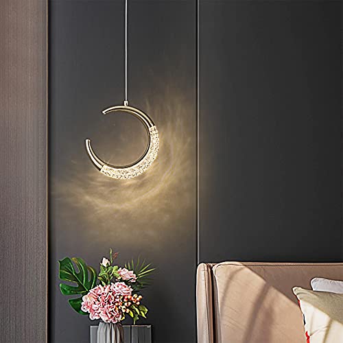 Lámpara de mesita de Noche posmoderna con LED en Forma de Media Luna, personalidad Simple y Creativa, lámpara de acrílico pequeña de Un Solo cabezal y línea Larga, fabricada en Ch