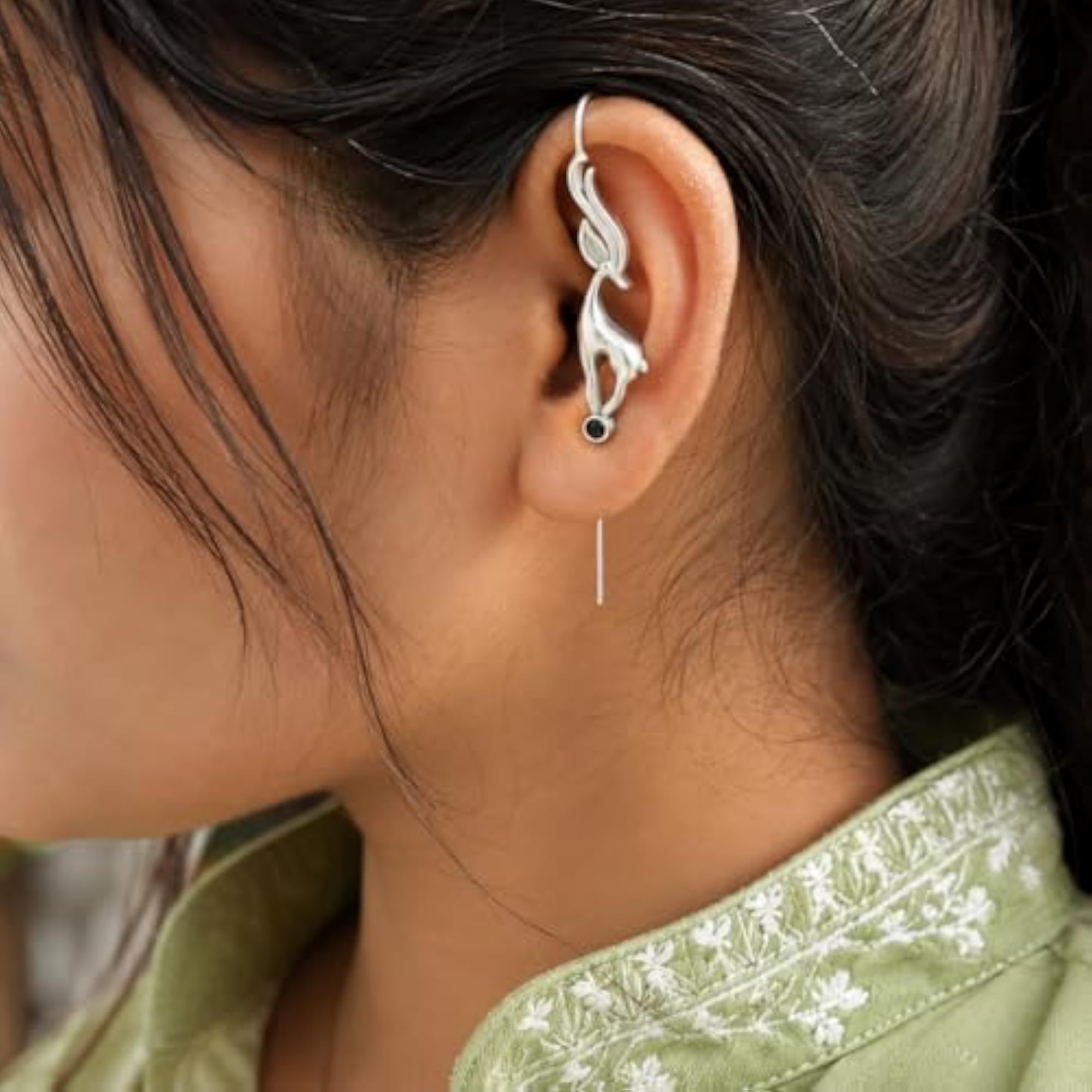 Women's Oxidized Silver Assorted Color Earrings Set