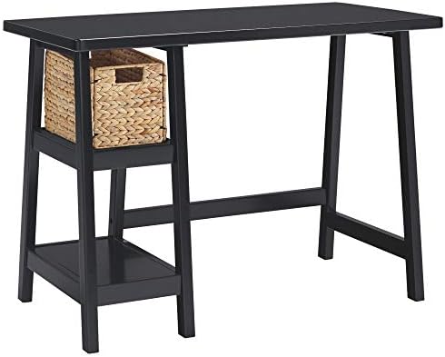Signature Design by Ashley Mirimyn Vintage 42" Home Office Desk with Basket, Distressed Black