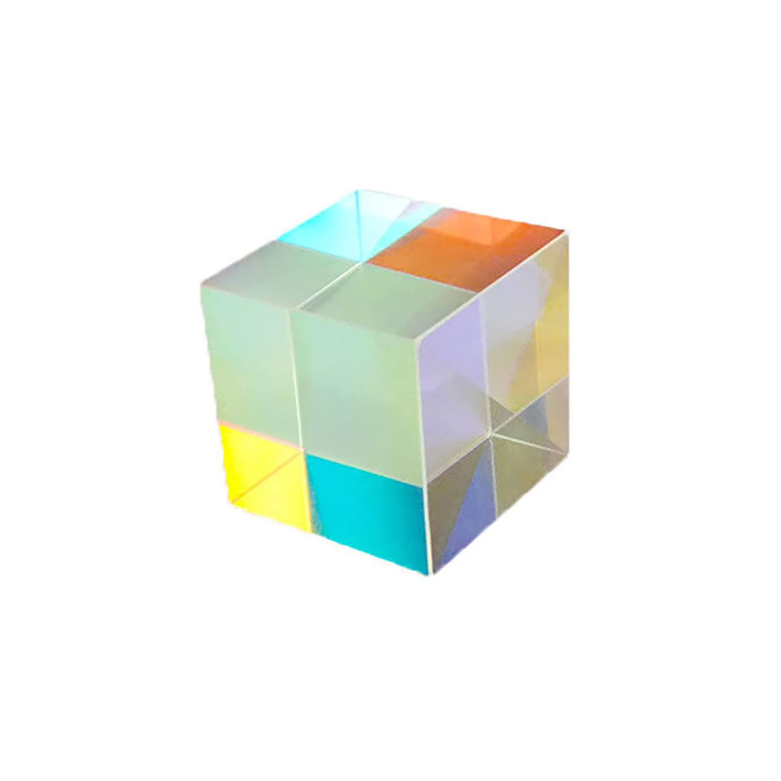Sun Catcher Prism Color Cube Prism Optical Crystal Glass Polyhedron RGB Dispersion Prism Science Teaching Prism Cube Optical Prism Rainbow Maker Cube